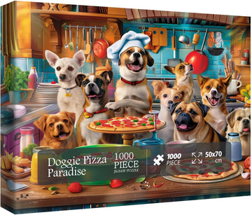 Doggie Pizza Paradise Jigsaw Puzzle 1000 Pieces